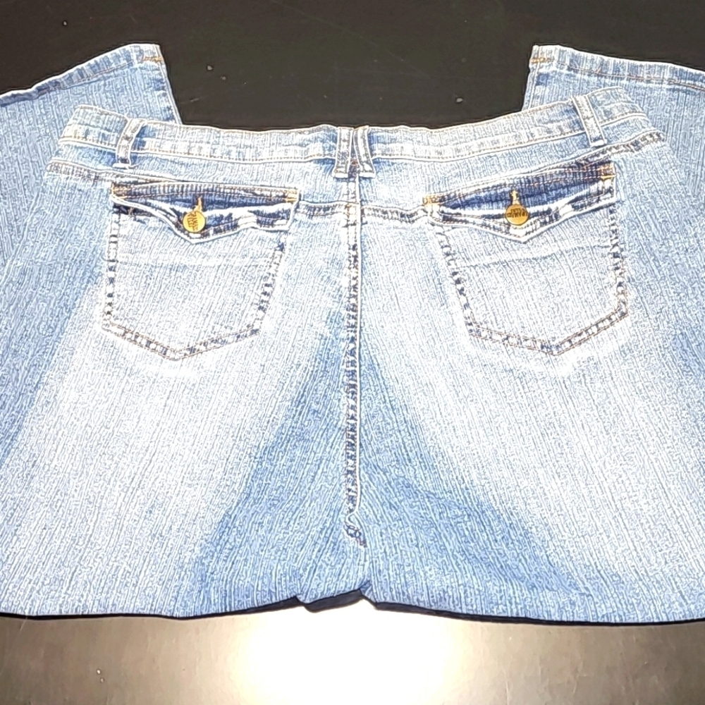 Vintage Drama Gold Jean Capris Sz 16 - Picture 4 of 6